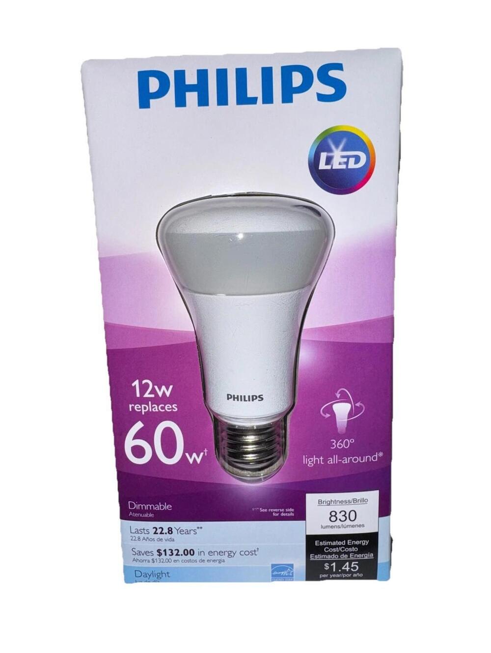 Philips LED 12W Replaces 60W Dimmable All Around  Light 830 Lumens Energy Saving